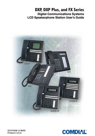 Comdial DXP Plus Series User Manual Comdial