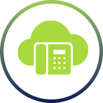icon of voip, cloud, hosted phone system