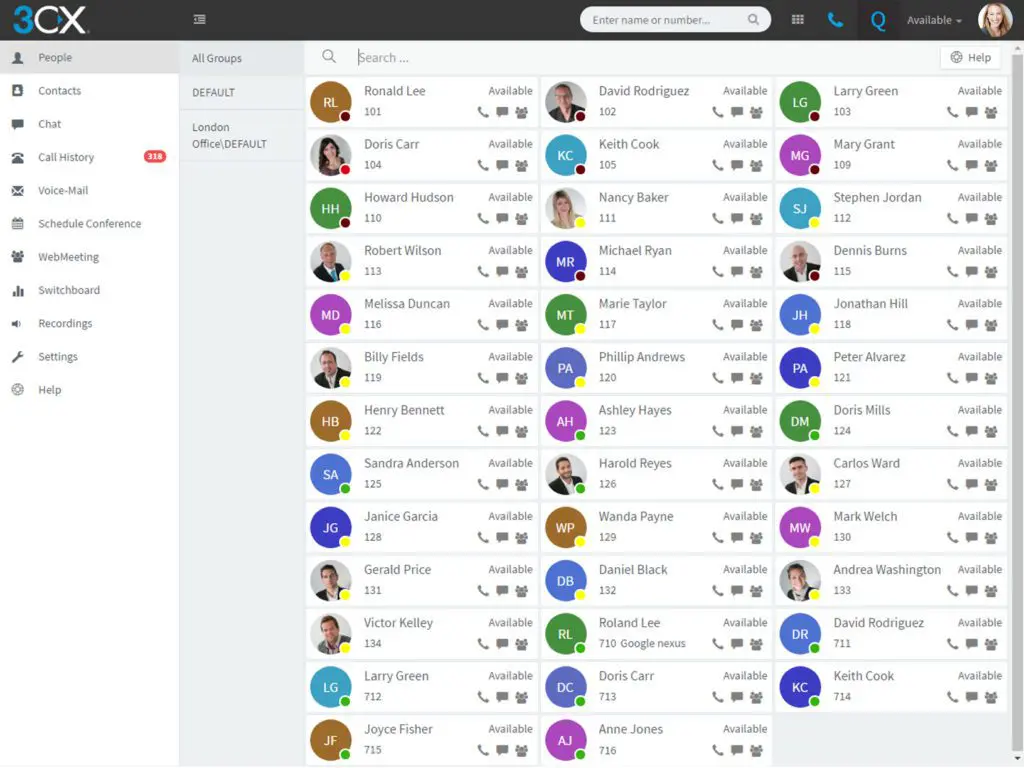 3CX Cloud PBX Web Client teleworker solution