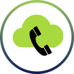 SIP VoIP calling, handset with cloud calling technology icon