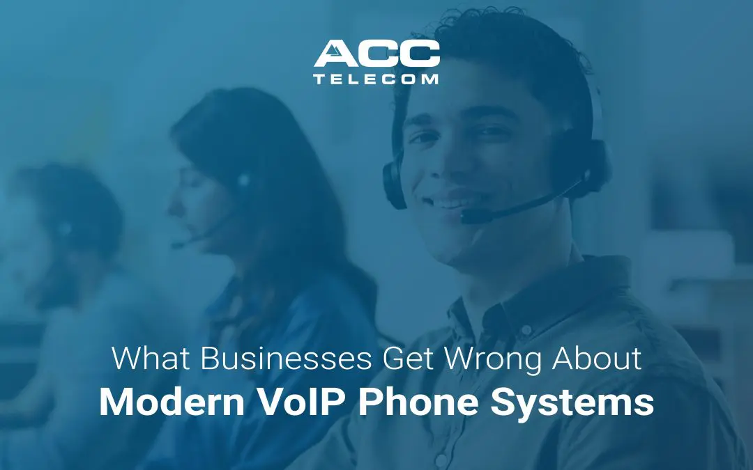 Customer service team using headsets in an office environment demonstrating communication efficiency with modern VoIP phone systems.