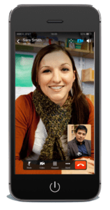 video conference call on iphone using cisco jabber that is integrated with cisco telepresence