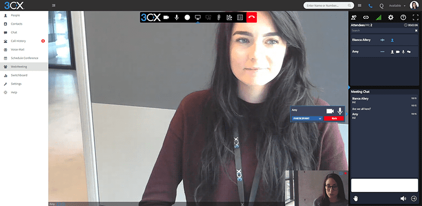 3CX phone system web and video meeting conference application
