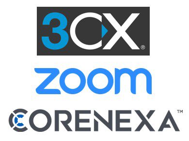 Video conferencing systems from 3CX, Zoom, and CoreNexa cloud based phone systems.