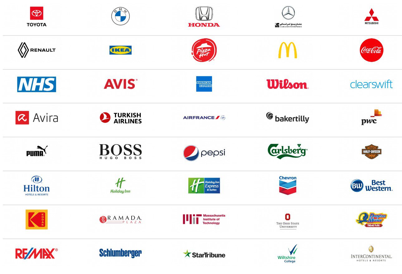 logos of global 3CX PBX customers