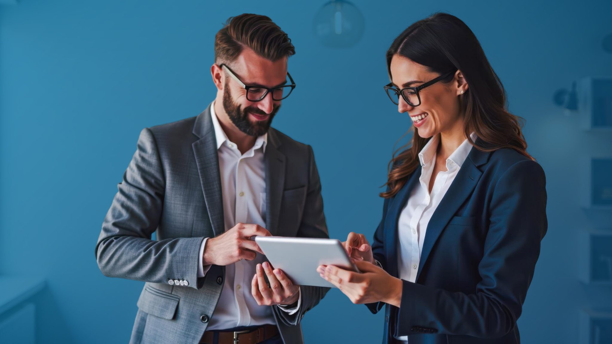 Group of professionals in a meeting with laptops and charts, showing the use of multiple communication channels integrated into business processes.